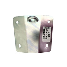 Load image into Gallery viewer, Metal stand plate with a label on a white background