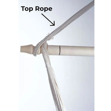 Load image into Gallery viewer, Close-up of a hammock with a top rope labeled on a white background