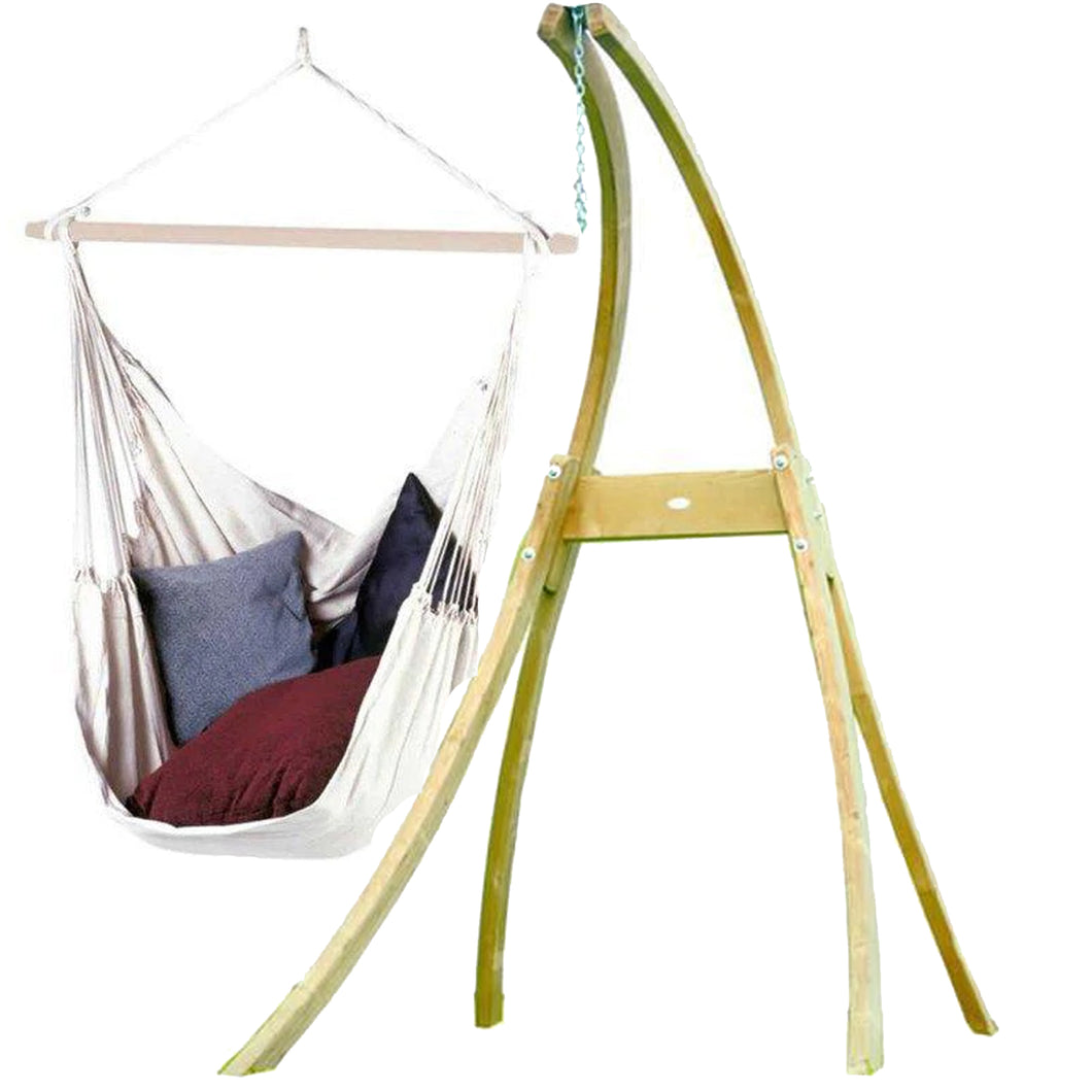 Brasil Hanging Chair Wooden Stand Set