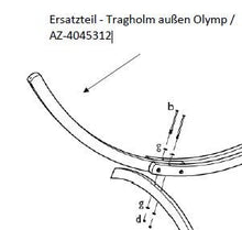 Load image into Gallery viewer, Technical drawing of a bicycle frame component with labeled measurements and specifications.
