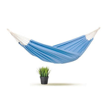 Load image into Gallery viewer, Blue hammock with white ropes on a white background
