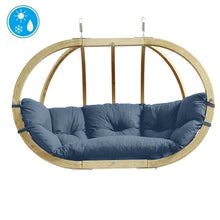 Load image into Gallery viewer, Globo Royal Brisa Double Seater Hanging Chair Weatherproof Blue.
