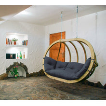Load image into Gallery viewer, Globo Royal Anthracite Double Seater Hanging Egg Chair

