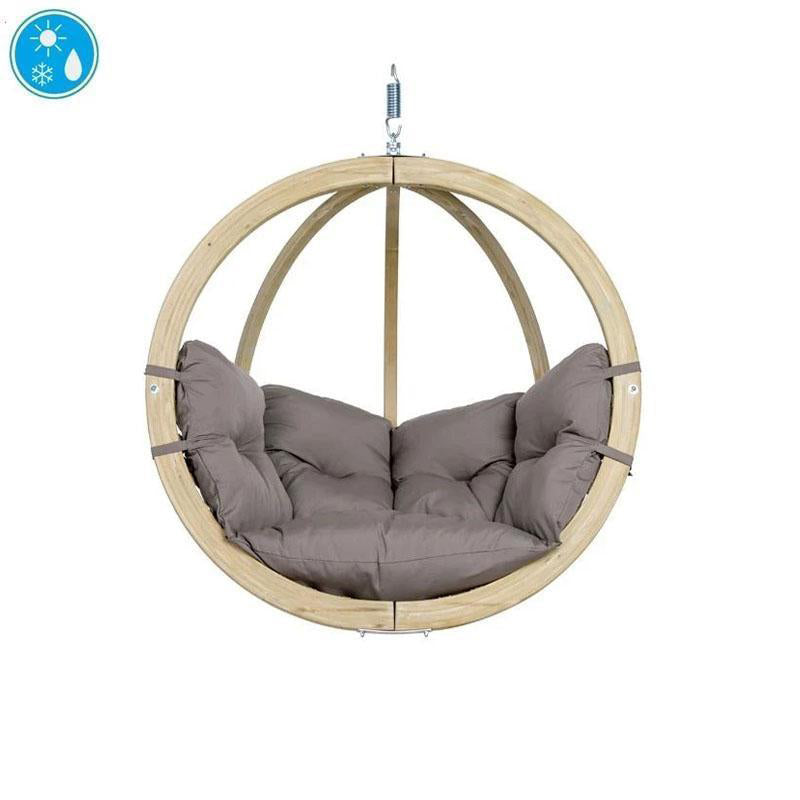 Globo Single Taupe Hanging Chair - (Weatherproof) - Amazonas Online UK