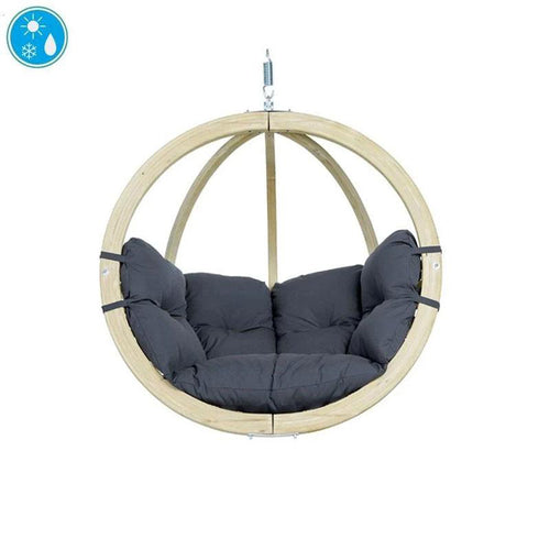 Globo Single Anthracite Hanging Chair - (Weatherproof) - Amazonas Online UK