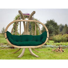 Load image into Gallery viewer, Globo Royal Verde Green Double Seater Hanging Chair (Weatherproof Cushion) - Amazonas Online UK
